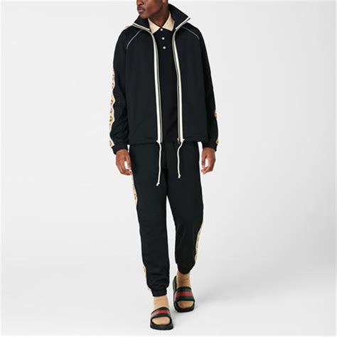 gucci black tracksuit pants|gucci ribbon tracksuit top.